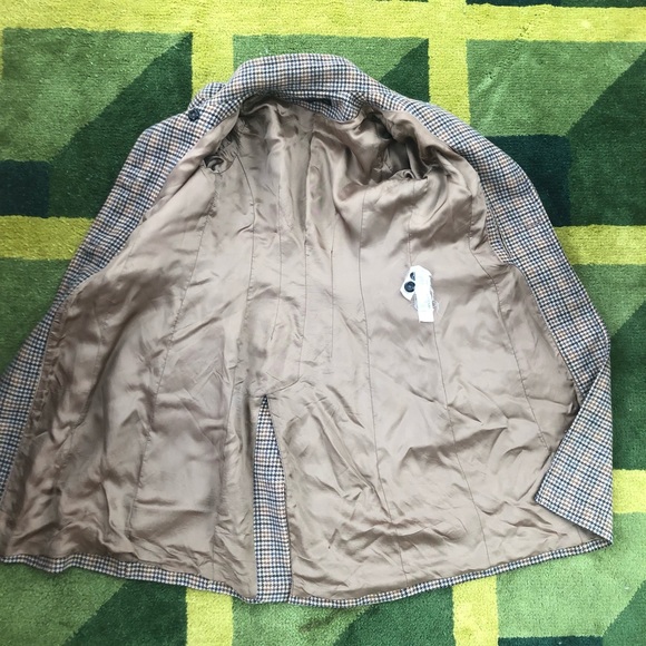 Zara Black and Brown Checkered Pea Coat - Picture 6 of 6